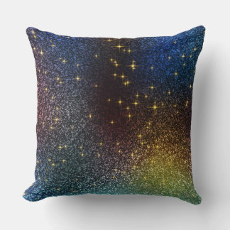 Sparkle glitter gradient with colorful colors  throw pillow