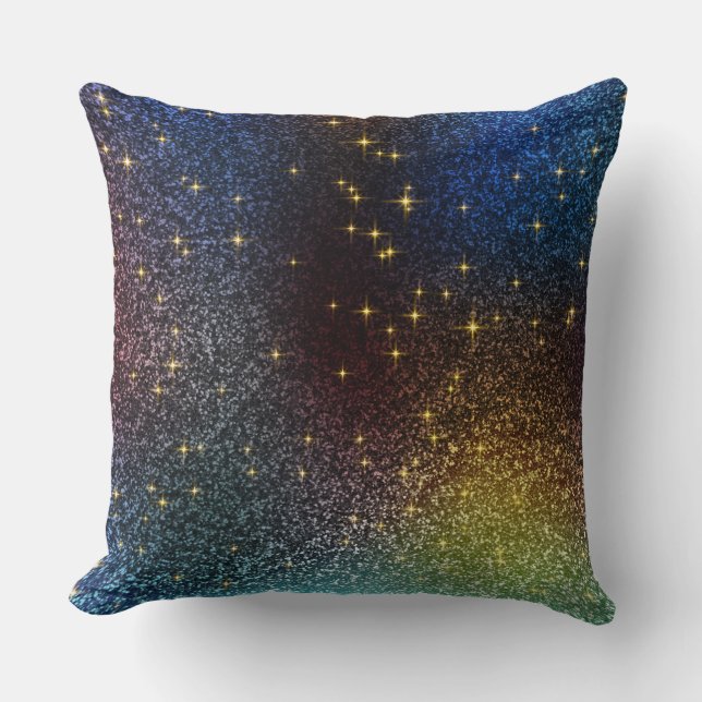 Sparkle glitter gradient with colorful colors  throw pillow (Front)