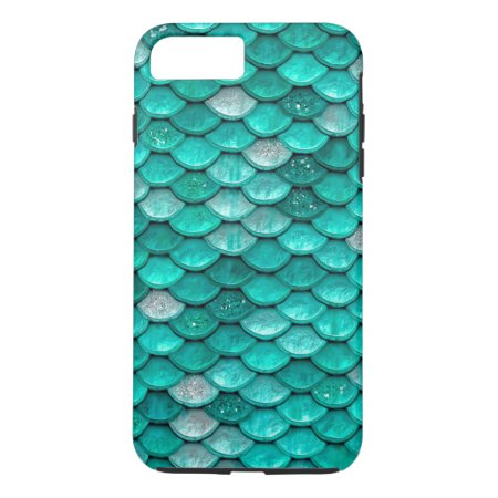Sparkle Glitter Green Aqua Mermaid Scales Iphone 8 Plus/7 Plus Case