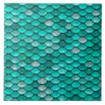 Sparkle Glitter Green Aqua Mermaid Scales Ceramic Tile at Zazzle