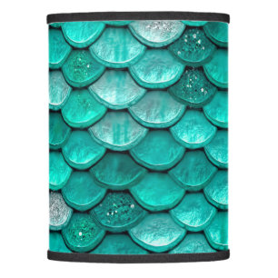 Sparkle Glitter Green Aqua Mermaid Scales Lamp Shade