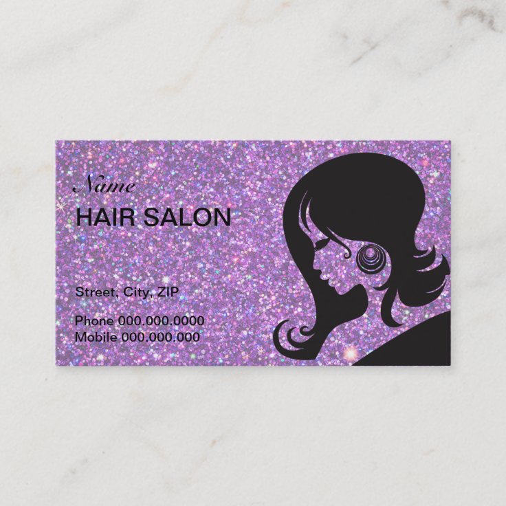 Sparkle & Glitter Hair Salon Business Card Zazzle