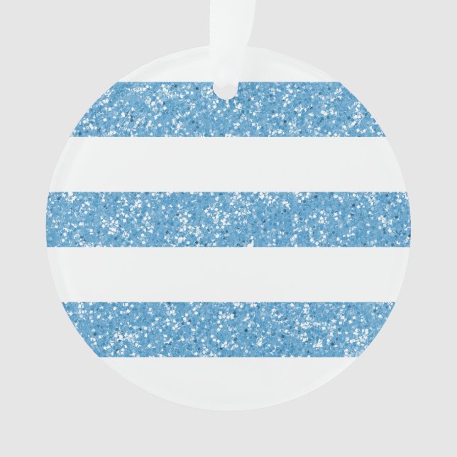 Sparkle Glitter Look Stripes Acrylic Ornament (Front)