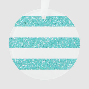 Sparkle Glitter Look Stripes Acrylic Ornament