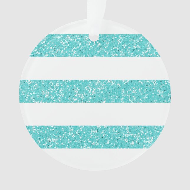 Sparkle Glitter Look Stripes Acrylic Ornament (Front)