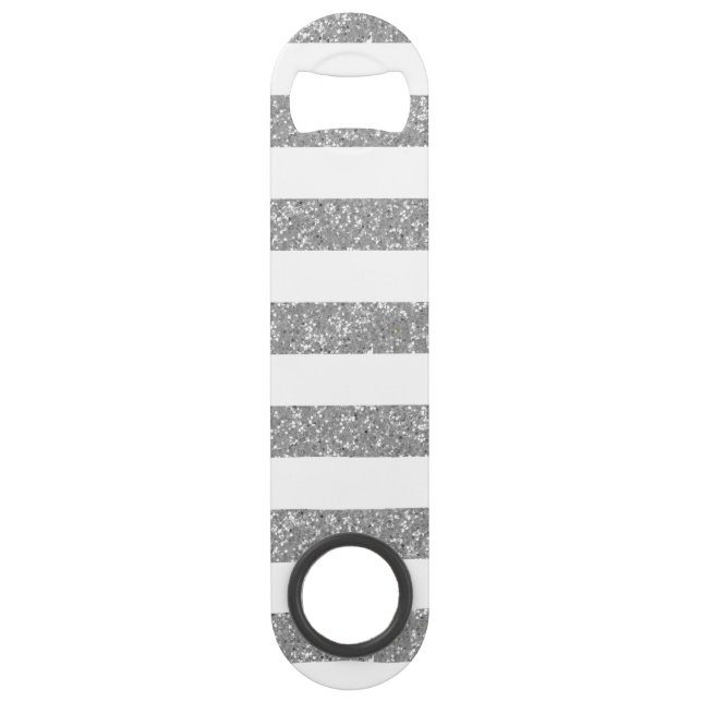 Sparkle Glitter Look Stripes Bottle Opener (Front)