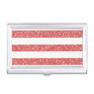 Sparkle Glitter Look Stripes Business Card Holder