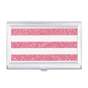 Sparkle Glitter Look Stripes Business Card Holder