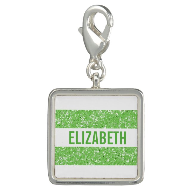 Sparkle Glitter Look Stripes Charm (Front)
