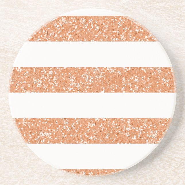 Sparkle Glitter Look Stripes Coaster (Front)