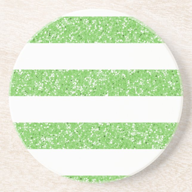 Sparkle Glitter Look Stripes Coaster (Front)