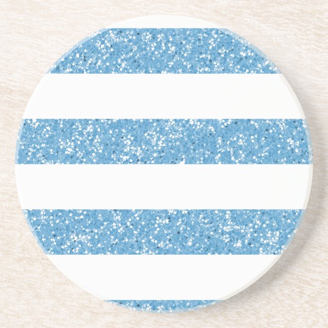 Sparkle Glitter Look Stripes Coaster (Front)