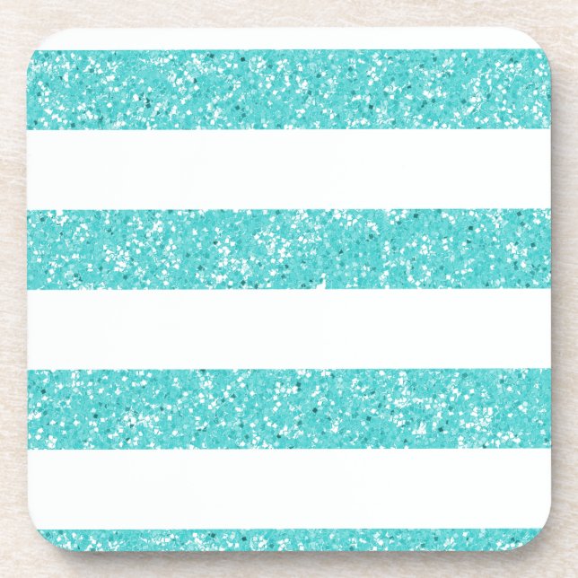 Sparkle Glitter Look Stripes Coasters (Front)