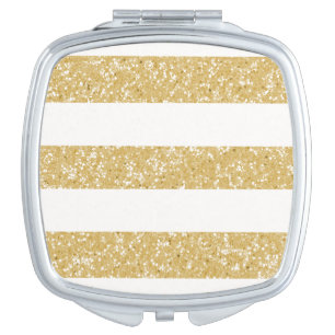 Sparkle Glitter Look Stripes Compact Mirror