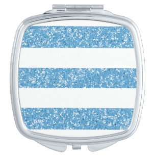 Sparkle Glitter Look Stripes Compact Mirror