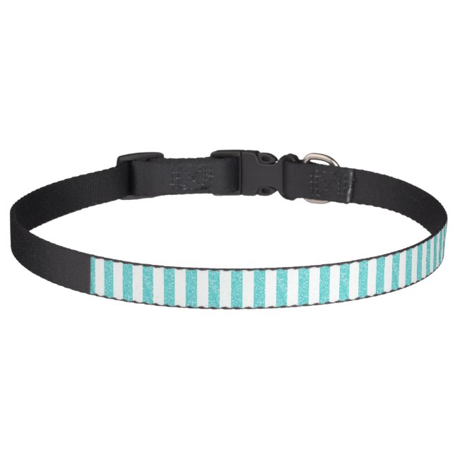 Sparkle Glitter Look Stripes Dog Collar (Front)