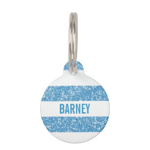 Sparkle Glitter Look Stripes Dog Tag