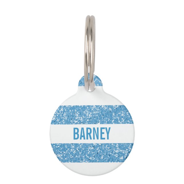 Sparkle Glitter Look Stripes Dog Tag (Front)