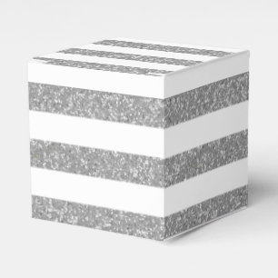 Sparkle Glitter Look Stripes Favor Boxes