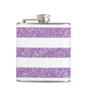 Sparkle Glitter Look Stripes Flask