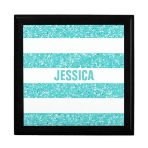 Sparkle Glitter Look Stripes Gift Box