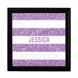 Sparkle Glitter Look Stripes Gift Box