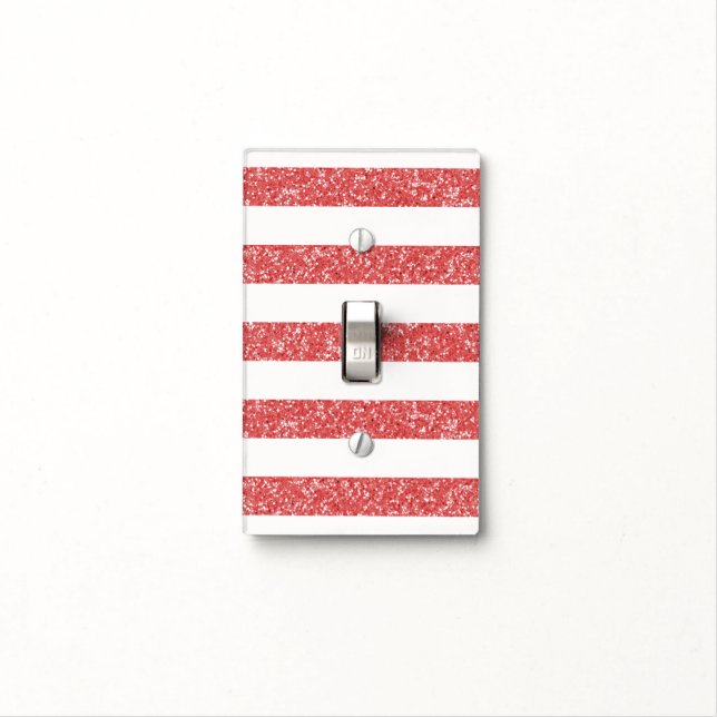 Sparkle Glitter Look Stripes Light Switch Cover (In Situ)