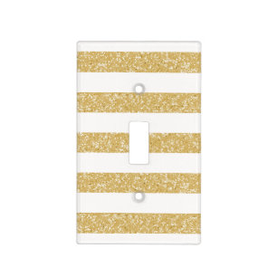 Sparkle Glitter Look Stripes Light Switch Cover