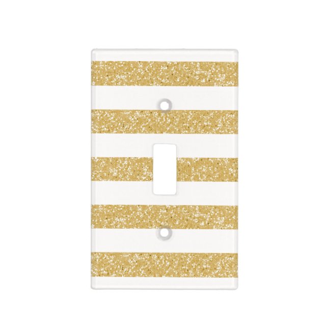 Sparkle Glitter Look Stripes Light Switch Cover (Front)