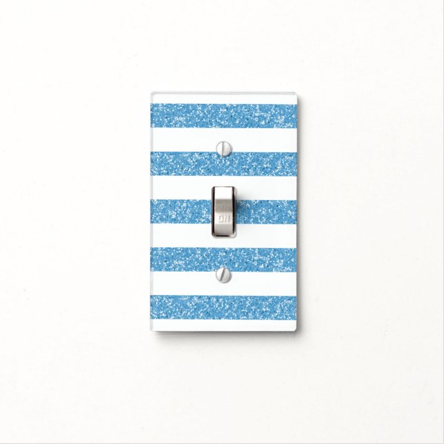 Sparkle Glitter Look Stripes Light Switch Cover (In Situ)
