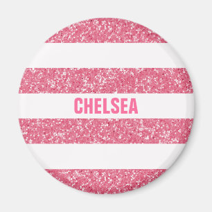 Sparkle Glitter Look Stripes Magnet