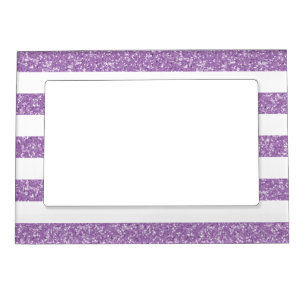 Sparkle Glitter Look Stripes Magnetic Frame