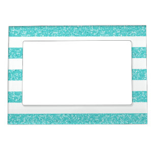Sparkle Glitter Look Stripes Magnetic Frame