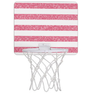 Sparkle Glitter Look Stripes Mini Basketball Goal Hoop