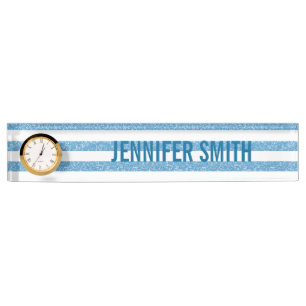 Sparkle Glitter Look Stripes Nameplate