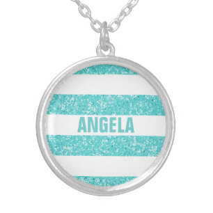 Sparkle Glitter Look Stripes Necklace