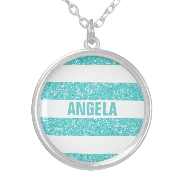 Sparkle Glitter Look Stripes Necklace (Front)