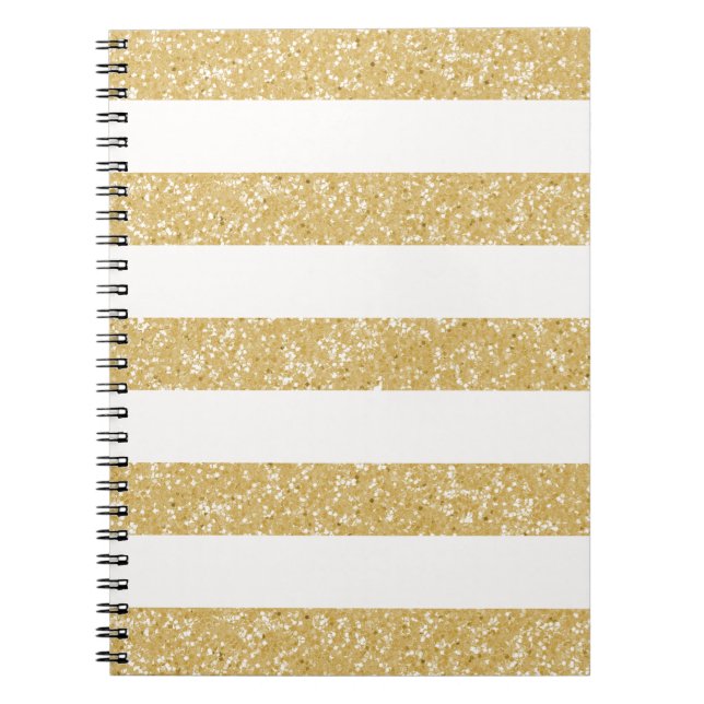 Sparkle Glitter Look Stripes Notebook (Front)