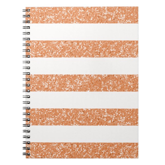 Sparkle Glitter Look Stripes Notebook (Front)