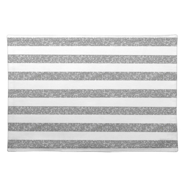 Sparkle Glitter Look Stripes Placemat (Front)