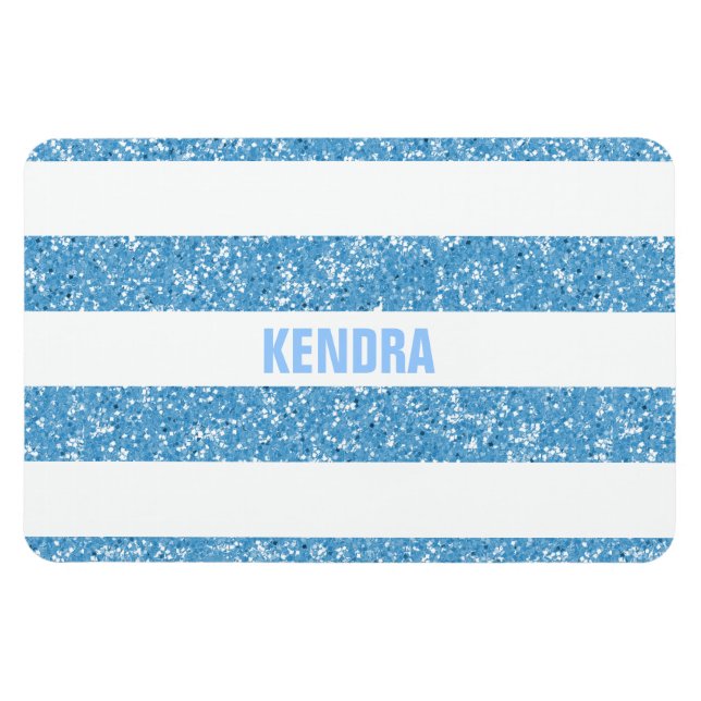 Sparkle Glitter Look Stripes Premium Magnet (Horizontal)