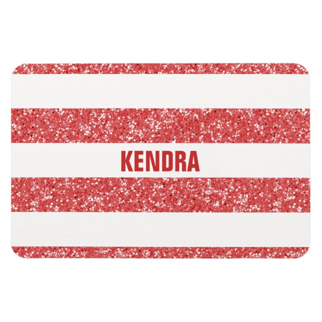 Sparkle Glitter Look Stripes Premium Magnet (Horizontal)