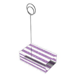 Sparkle Glitter Look Stripes Table Card Holder