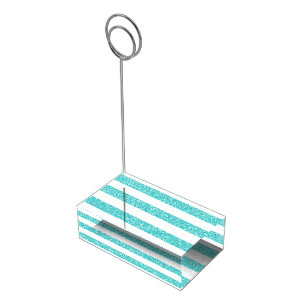 Sparkle Glitter Look Stripes Table Card Holder