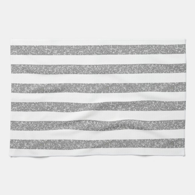 Sparkle Glitter Look Stripes Towel (Horizontal)