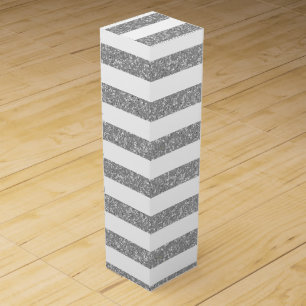 Sparkle Glitter Look Stripes Wine Box