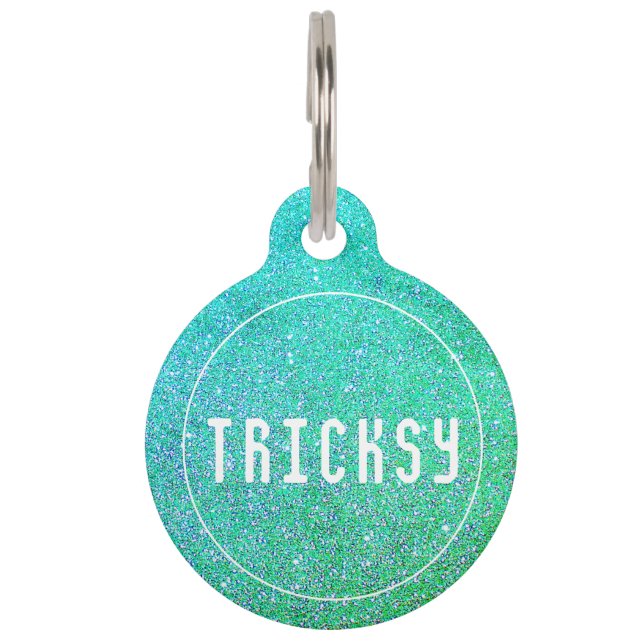 Sparkle Glitter Personalized Number Pet ID Tag (Front)