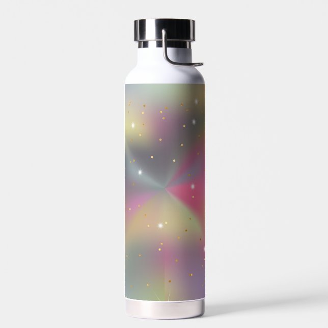 Sparkle glitter pink galaxy colorful  water bottle (Left)