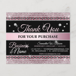 Sparkle Glitter Pink Jewelry Thank You For Order
