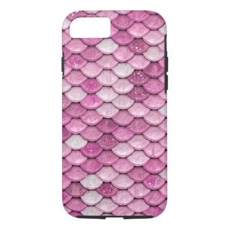 Sparkle Glitter Pink Rose Gold Mermaid Scales Iphone 8/7 Case